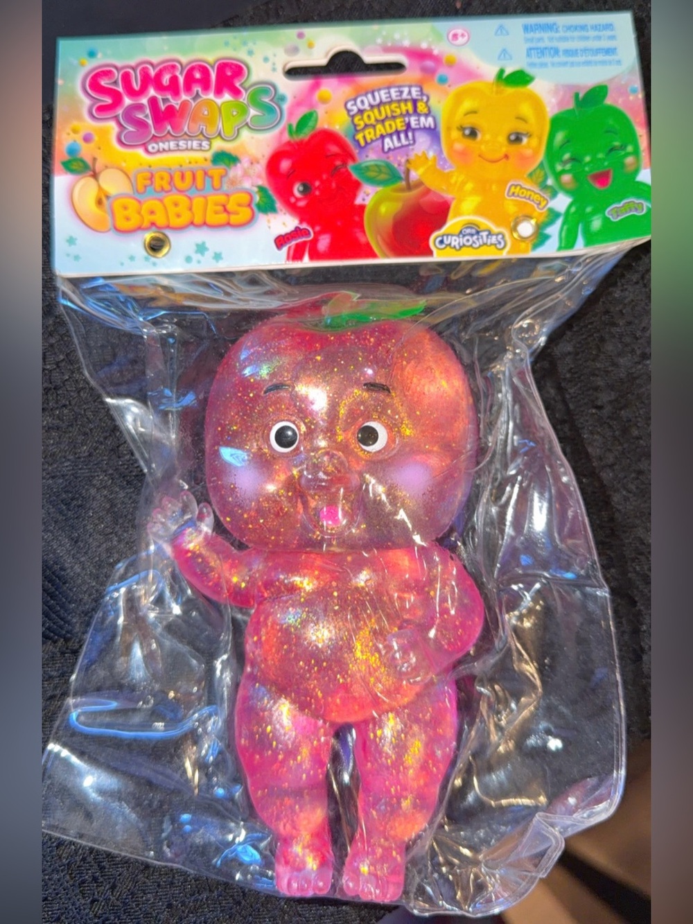 Sugar Swaps Fruit Babies Pink Glitter Squeeze Doll